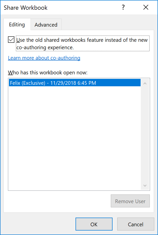 share workbook editing