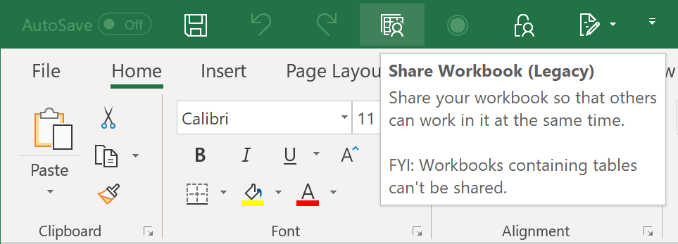 shared workbook buttons