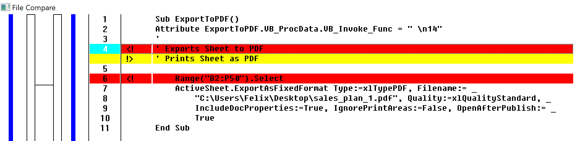 SpreaSpreadsheetCompare vba Comparsion