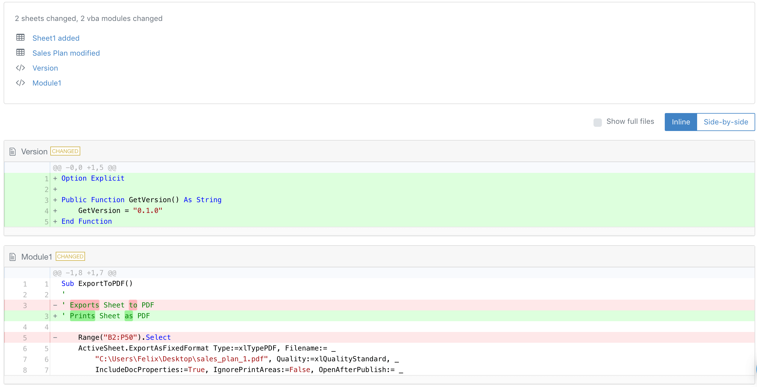 xltrail vba comparison