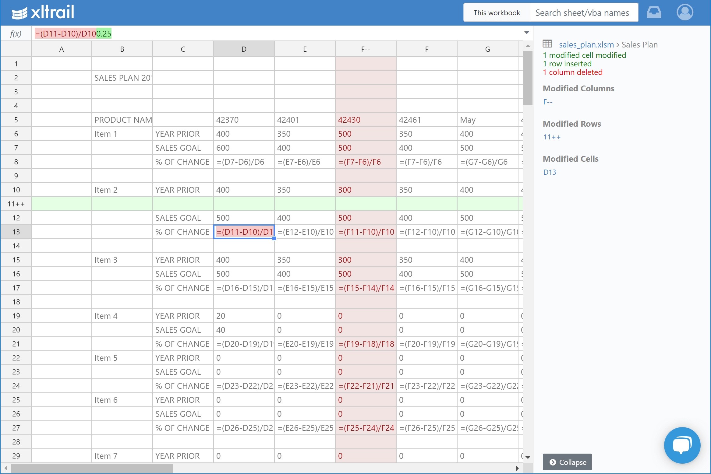 sheet comparison