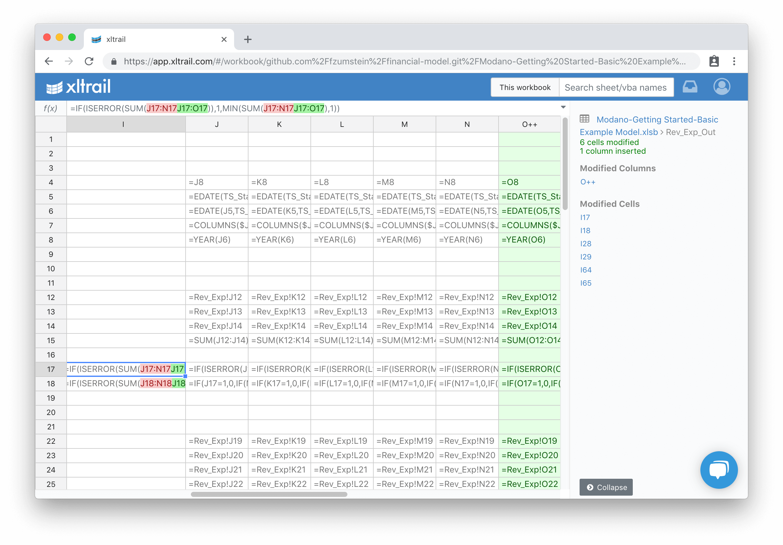 xltrial rev exp out diff