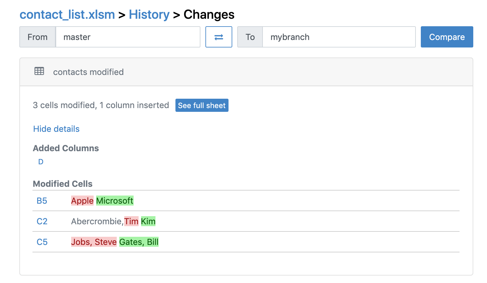 xltrail compare